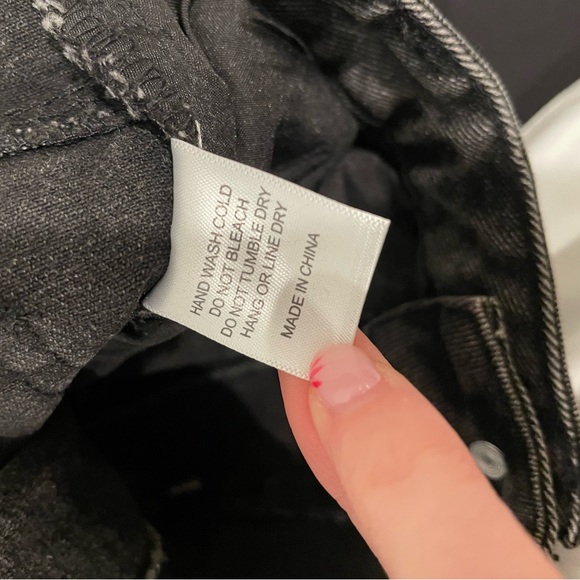 NWT 12th Tribe High-Waisted Black Jeans with Tie Bottom - Picture 6 of 7